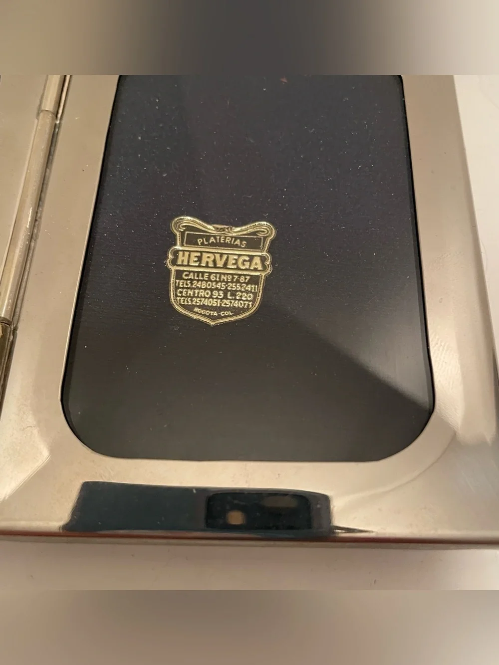 Vintage Hervega Silver plate Hinged Double Frame Holds‎ 2.5 X3.5 Photos
